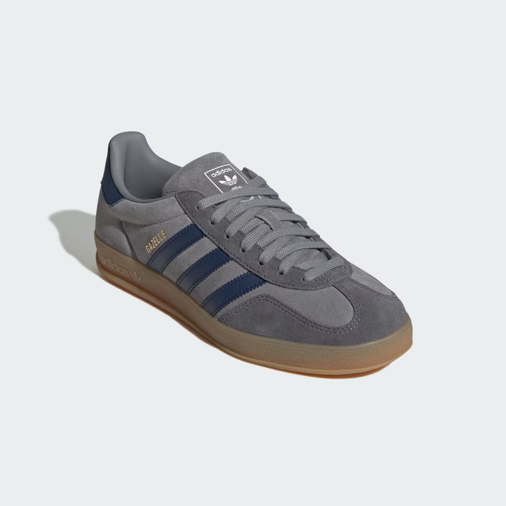 6.5M / 7.5W‎ - [New] Men's adidas Gazelle Indoor Shoes Grey/Night Indigo JQ8397 - Picture 4 of 8